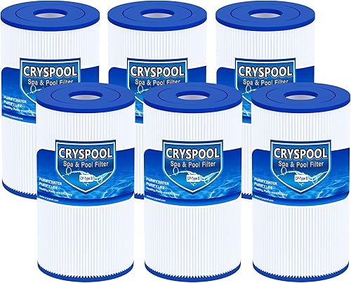 Cryspool Filtro tipo B compatible con 29005E, filtros de piscina sobre el suelo fáciles de instalar, paquete de 6