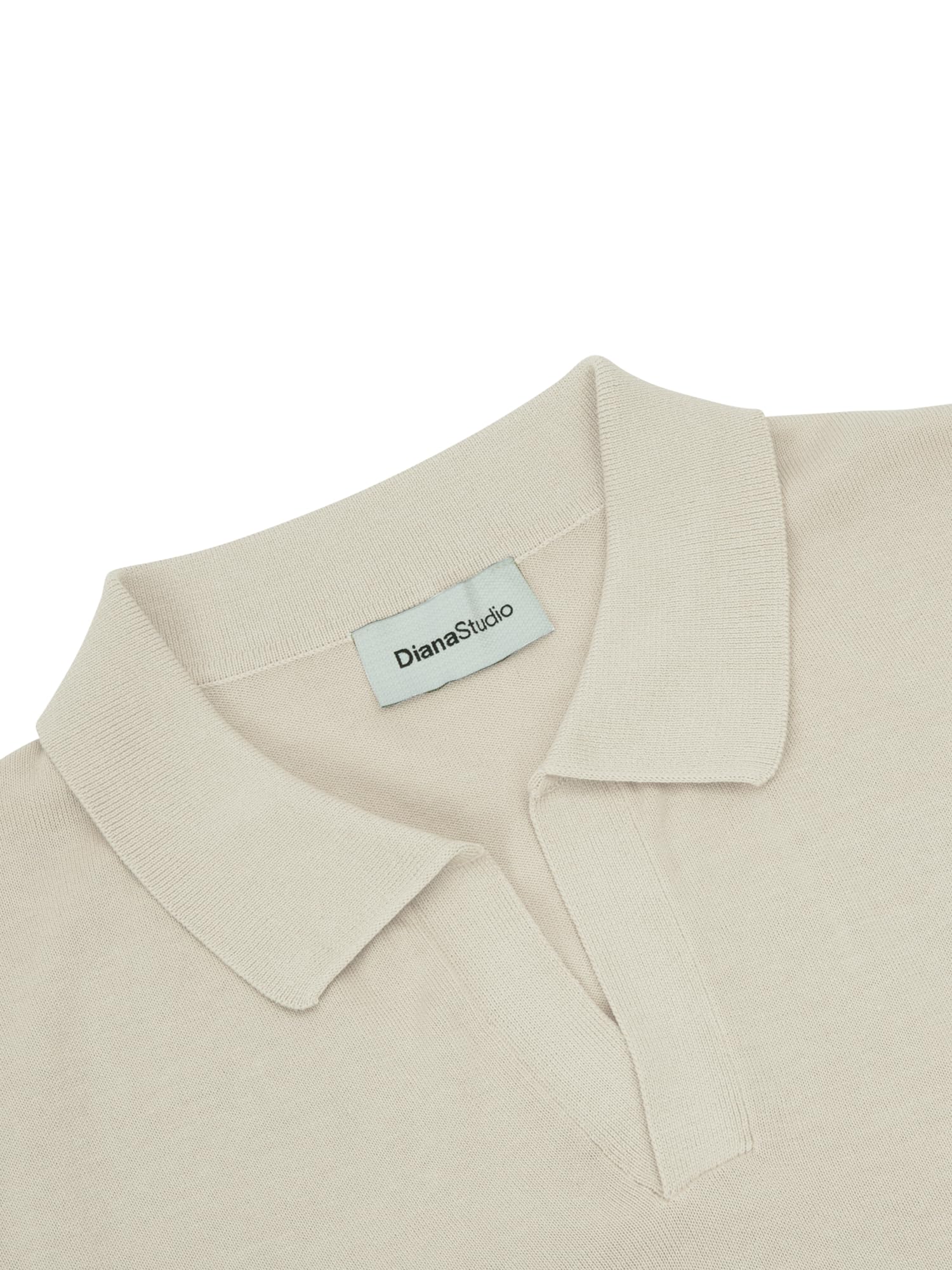 Diana Studio - Polo Rasata in Maglia Senza Bottoni, Uomo, 100% Cotone Leggero Extra Ritorto, Maniche Lunghe, Casual Fit