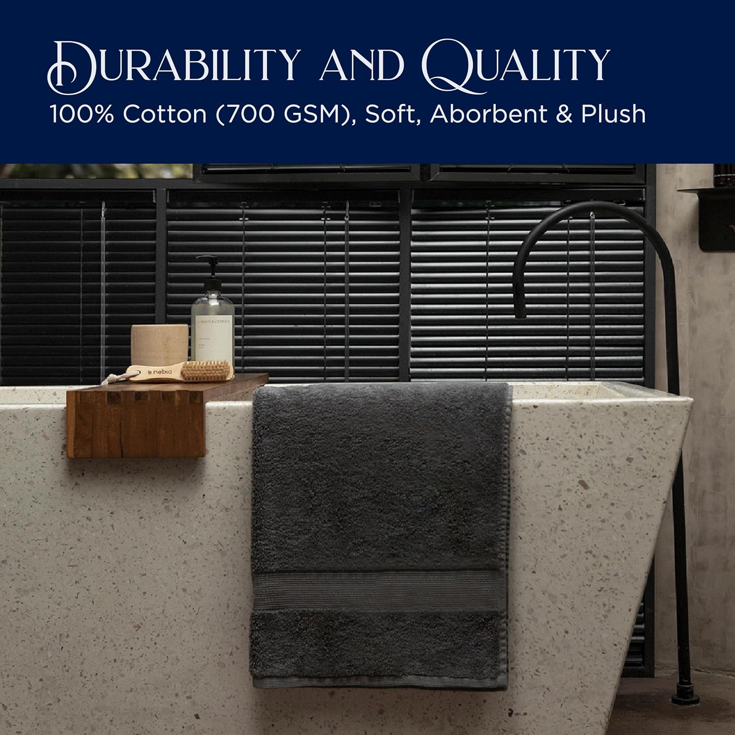 Luxury 4-Pack Bath Towels - 30" x 56" - 100% Long Staple Cotton, Zero-Twist, Pre-Washed & Pre-Shrunk - Southern Textiles