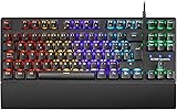 Mars Gaming MKXTKL, teclado mecánico switch azul, LED 5 colores 10...