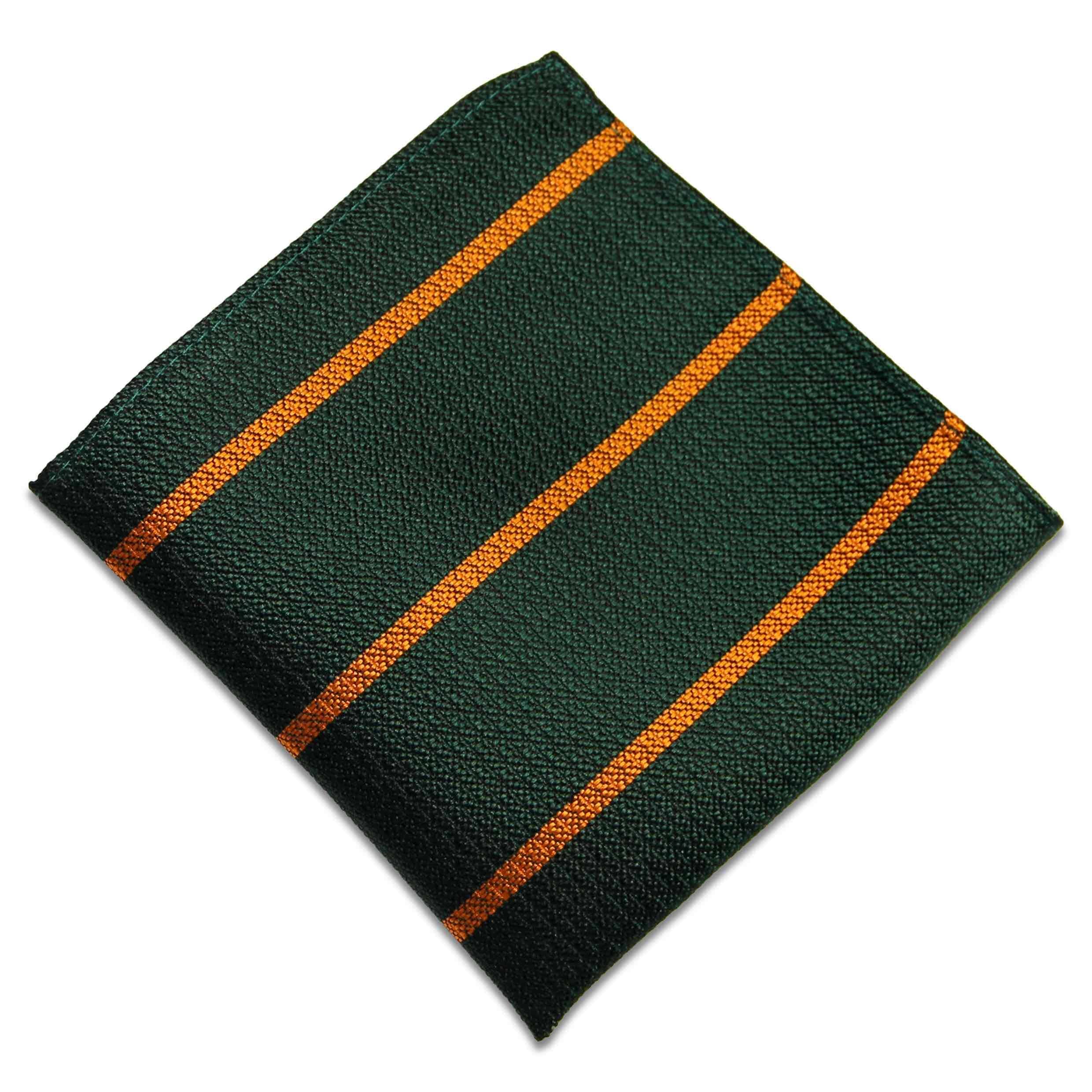 The Regimental Shop Men's Green/Gold Devonshire & Dorsets Regit Silk Non Crease Breast Pocket Handkerchief