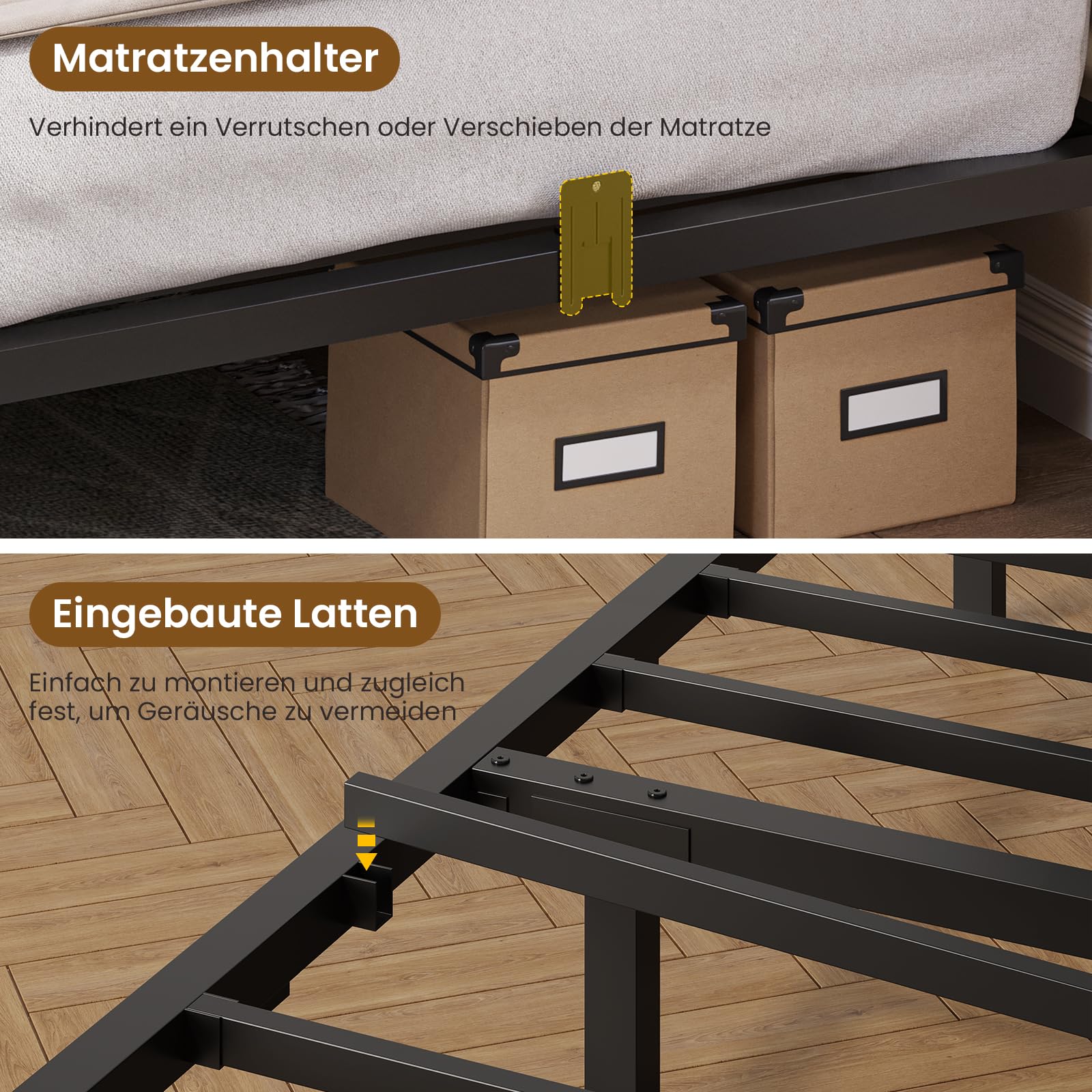 DICTAC Polsterbett Schlafsofa 90x200 mit LED-Beleuchtung und USB-Ladestation, Jugendbett Tagesbett 90x200 mit Lattenrost aus Metall und 2 Schubladen, Gästebett,Bettgestell - Ohne Matratze,Dunkelgrau