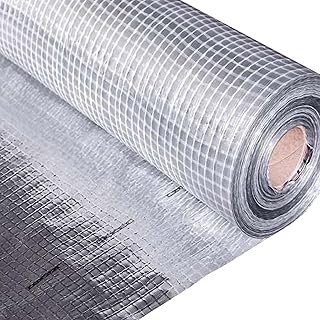HAUSA Feuille pare-vapeur ALU 150m&sup2; 2x(1,5mx50m) rouleau pare-vapeur en aluminium pour combles murs plafond, renforc&eacute;e de fibres de verre Feuille pour l