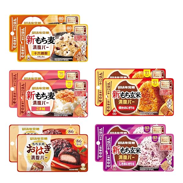 UHA味覚糖 新もち麦 ＆ 新もち玄米満腹バー スターターセット (5種 × 各2袋)