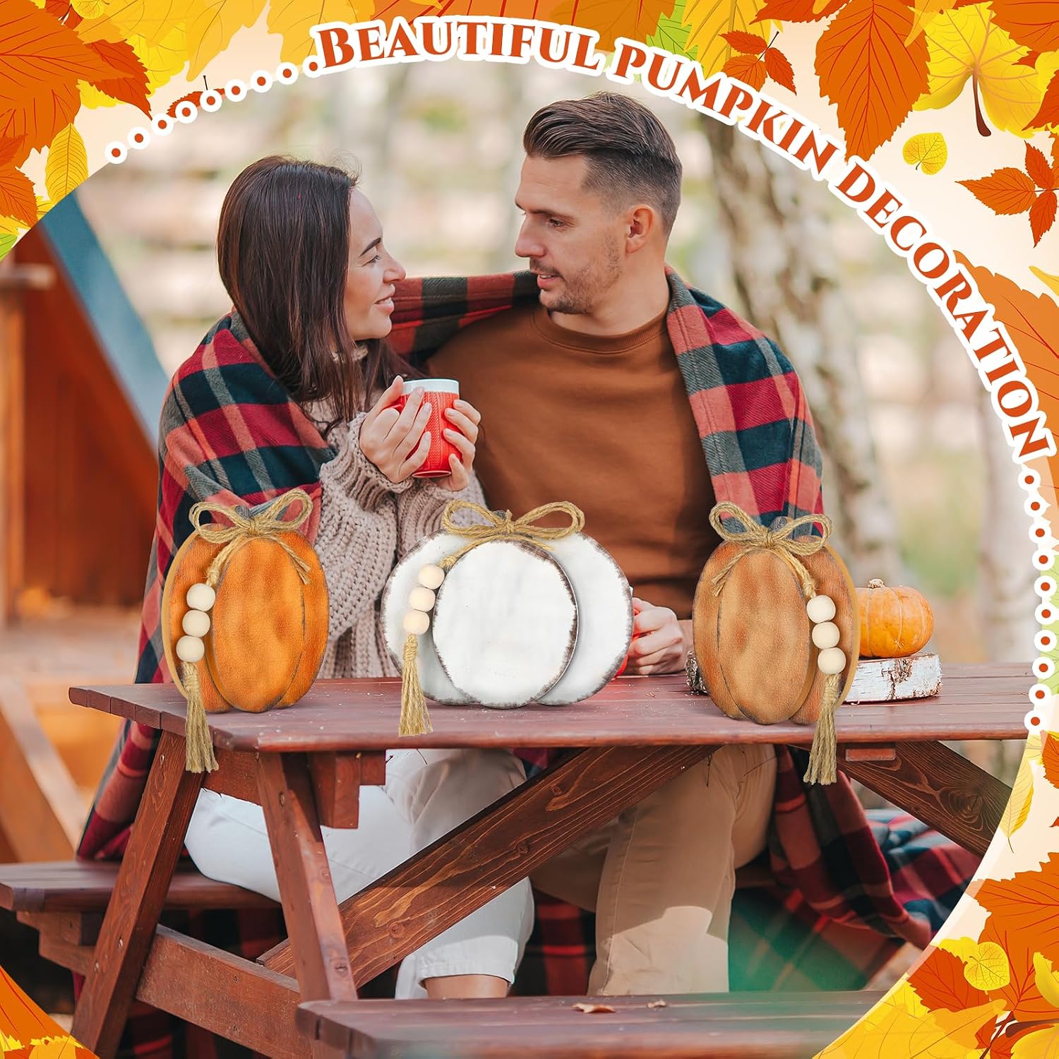 Cinnvoice 3 Pcs Fall Decorations for Home Pumpkin Table Decor