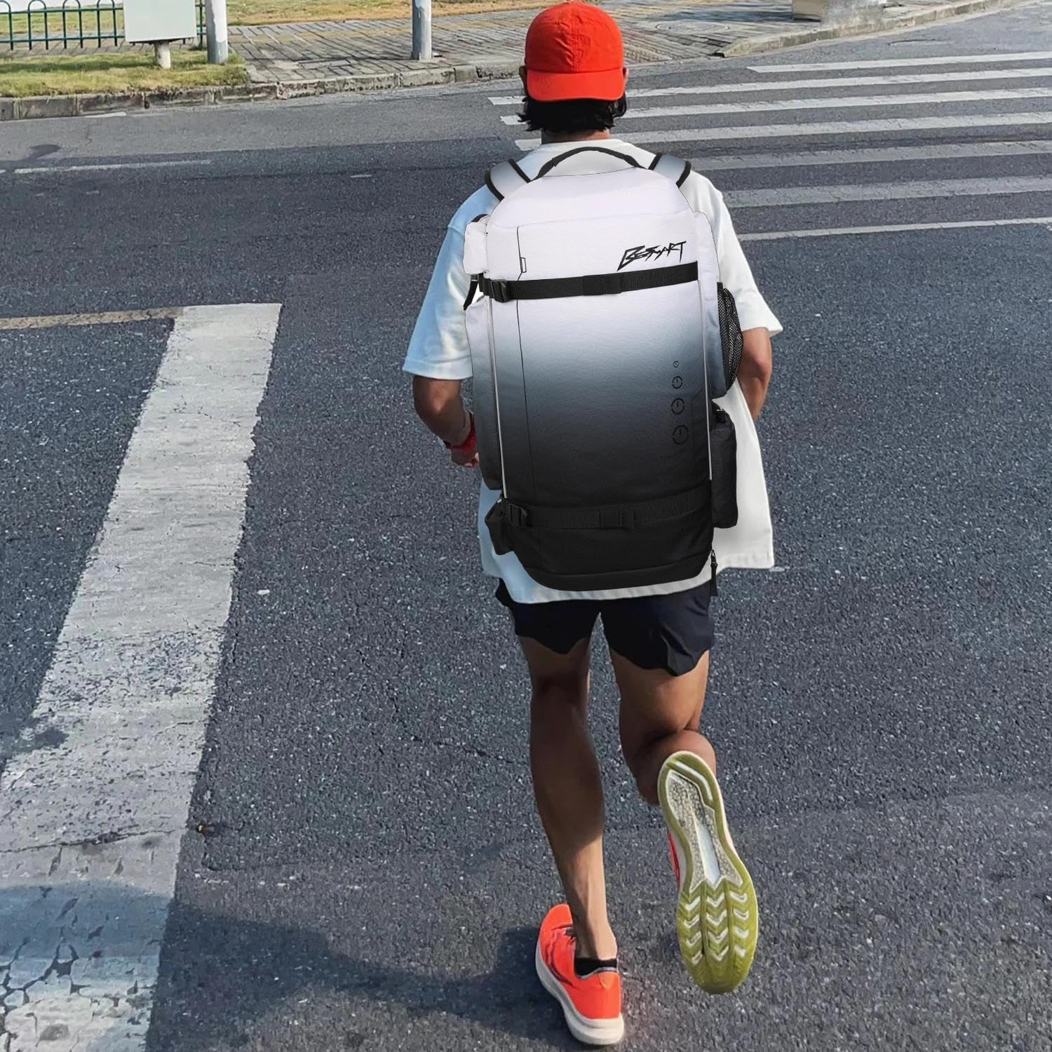 BE SMART 40L Extra Large Gym Backpack for Men, Big Gym Bag with Shoes Compartment, Waterproof Heavy Duty Duffel Bags, Men's Workout Backpacks for Outdoor Sport,Hiking,Camping,Travel XL Gardient Black image 2 of 9 B0DB15DS53