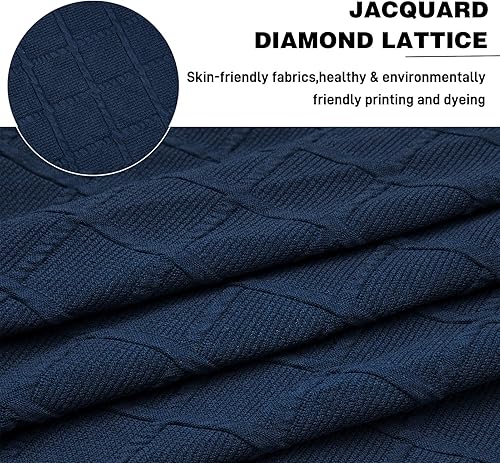 Miniatura 3 de NeColorLife Funda otomana rectangular de gran tamaño, funda elástica para reposapiés, protectores de muebles, lavable, tela jacquard con banda