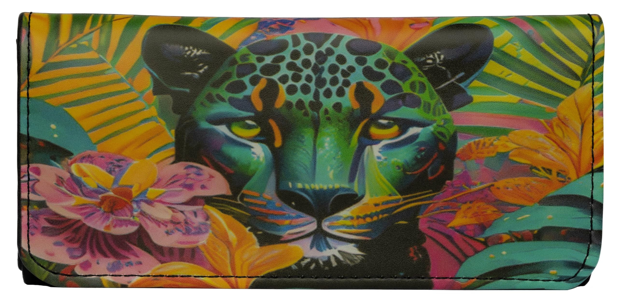 GL Leather AccessoriesSoft Faux Leather Tobocco Pouch - Colourful Leopard