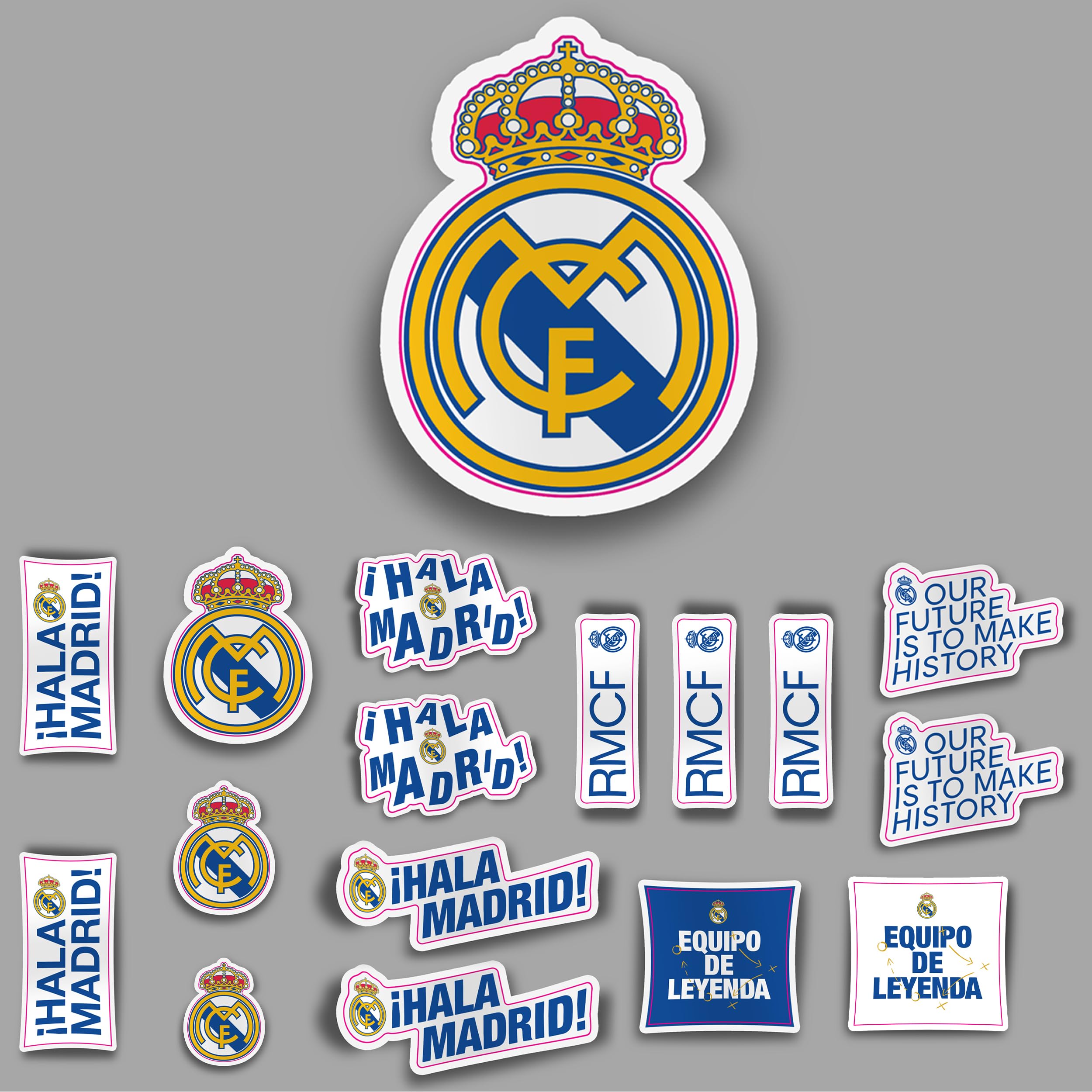 Adesivo da parete in vinile Real Madrid 70 x 40 cm stemma del club