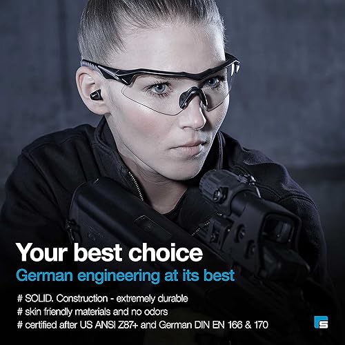 Miniatura 5 de SolidWork Gafas de disparo para hombres y mujeres con protección ocular contra impactos para el campo de tiro Negro