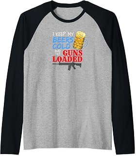 Beers Cold Guns Loaded Macho Alpha Cringe Funny Embarrassing Raglan Baseball Tee