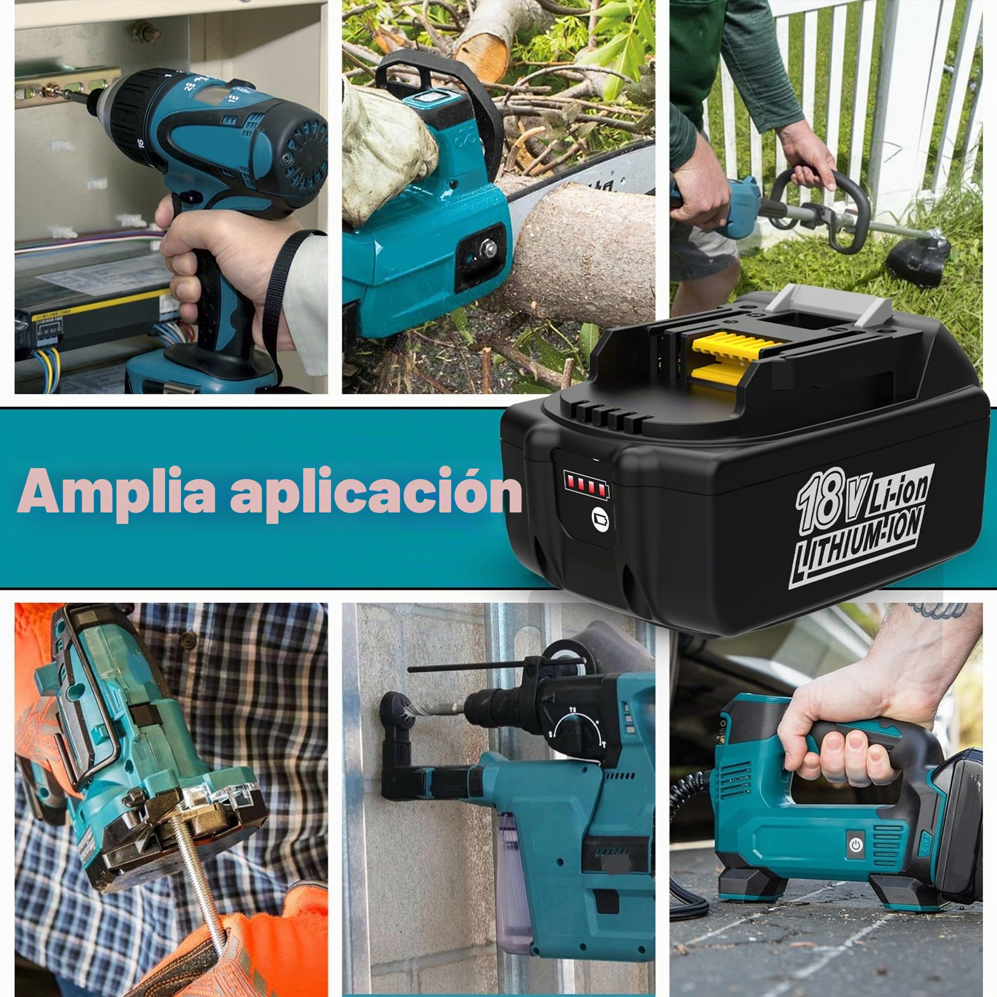 Energup 4 Piezas 18V 5.5Ah Batería para Makita Batería 18V BL1850B BL1850 BL1860 BL1840 BL1830 BL1815 BL1820 con Indicador LED