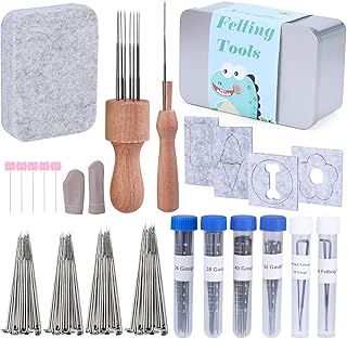 Needle Felting Kit, Needles Felting Tool Kits for Beginners, Needles Felting Tools with Needle Felting Mat, Needle Felting Pad Wool Felting Tools with Needles Felting for DIY Crafts