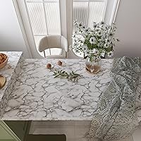 Vista 18 de JSEVEM Papel tapiz de mármol blanco gris extra ancho y grueso de 31"×157" pulgadas, para despegar y pegar, papel de contacto de mármol blanco gris