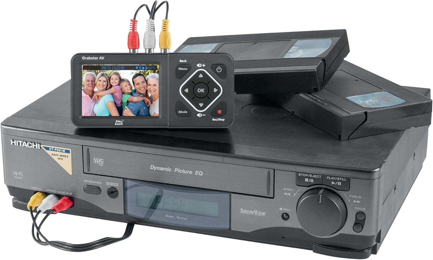 DNT Grabstar AV connected to a VCR for digitizing VHS tapes