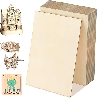 24 Pack Basswood Sheets 4x6 x 1/16 Inch Thin Plywood Balsa Wood Sheets Unfinished Wood Squares Boards Balsa Wood Sheets for Crafts Laser Cutting Wood Burning and Drawing (4 x 6 inch)