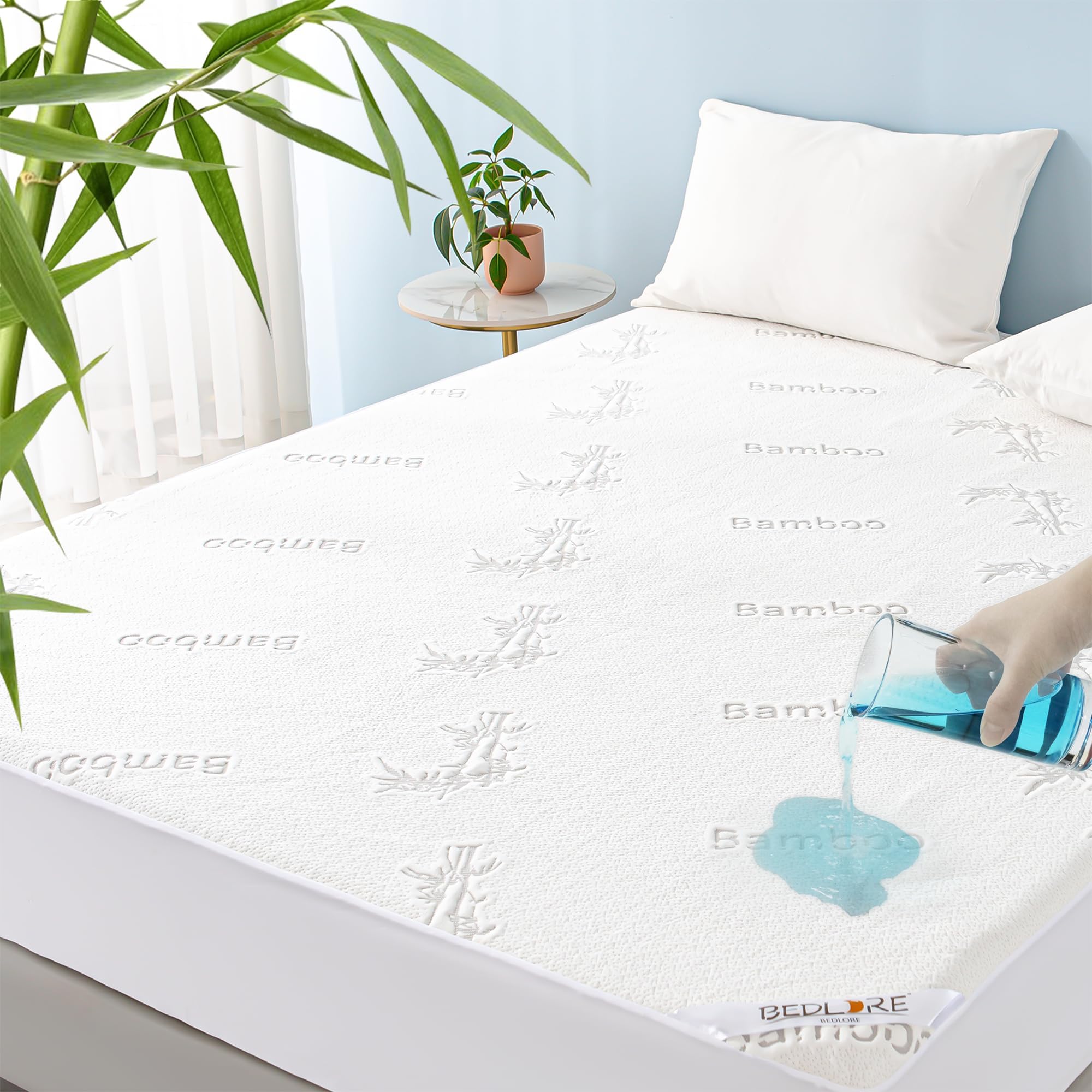 Waterproof Mattress Protector Queen Size Bamboo Rayon