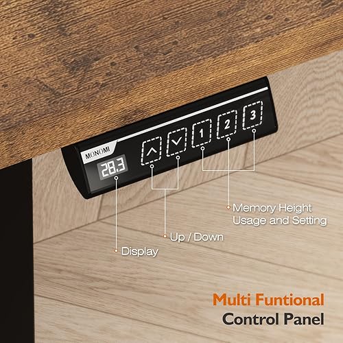 Miniatura 6 de Monomi Escritorio Eléctrico de Pie de 55 Pulgadas, Escritorio Ajustable en Altura para Oficina en Casa, para Sentarse o Estar de Pie, Mesa para