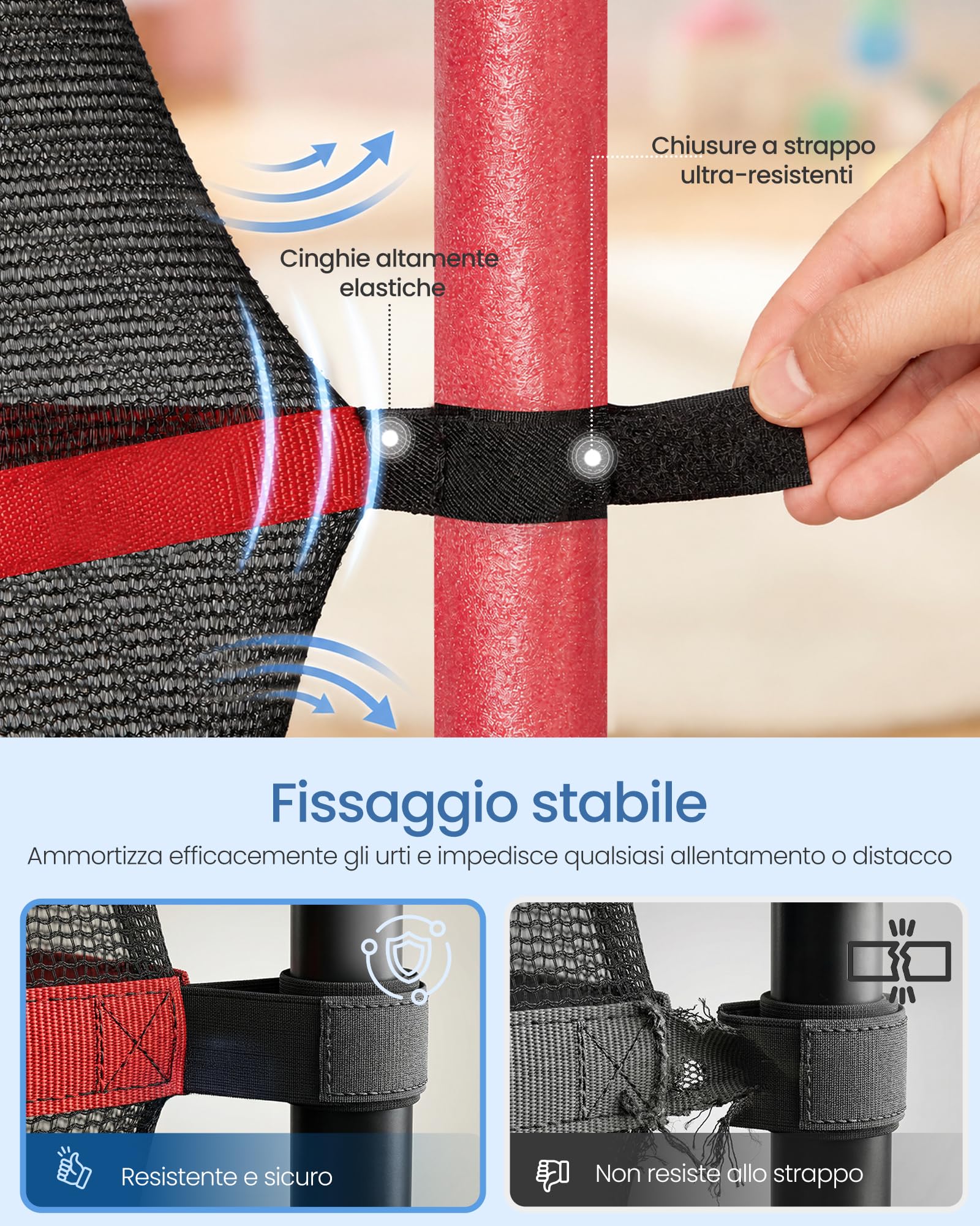 SONGMICS Trampolino per Bambini, Diametro 174 cm, con Recinto di Protezione, Tappeto di Sicurezza, Trampolino Fitness, Telaio in Acciaio, per Interni, Esterni, Giardino