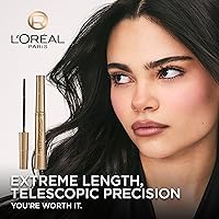 Vista 2 de L'Oreal Paris Makeup Telescopic Original Alargamiento, máscara separadora de pestañas con cepillo de doble precisión, lavable, negro, 0.27 onzas