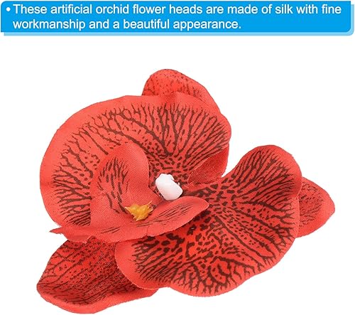 Miniatura 10 de PATIKIL Cabezas de orquídeas artificiales de 3.5 pulgadas, paquete de 20 cabezas de orquídea mariposa falsa de seda para decoración de ramo floral