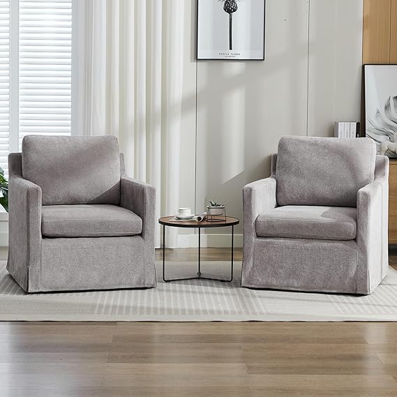 Aoiy & Wifon 29.9" W Swivel Accent Chair Set of 2, 360