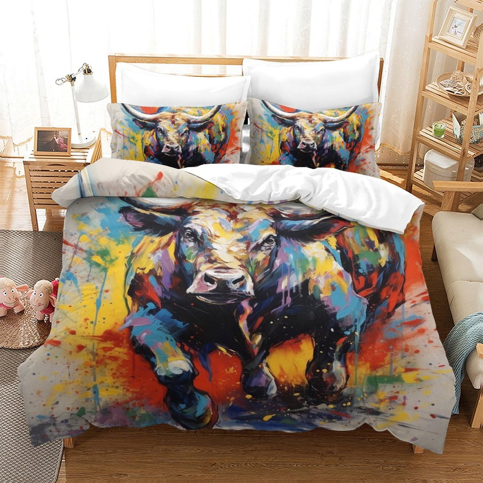 Housse de couette 3 pièces Yak 200x200cm pour transformer votre chambre en refuge de montagne