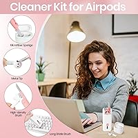 Vista 3 de Limpiador de pantalla y teclado para MacBook iPad iPhone Pro, limpiador de AirPod, kit de limpieza de computadora (rosa)