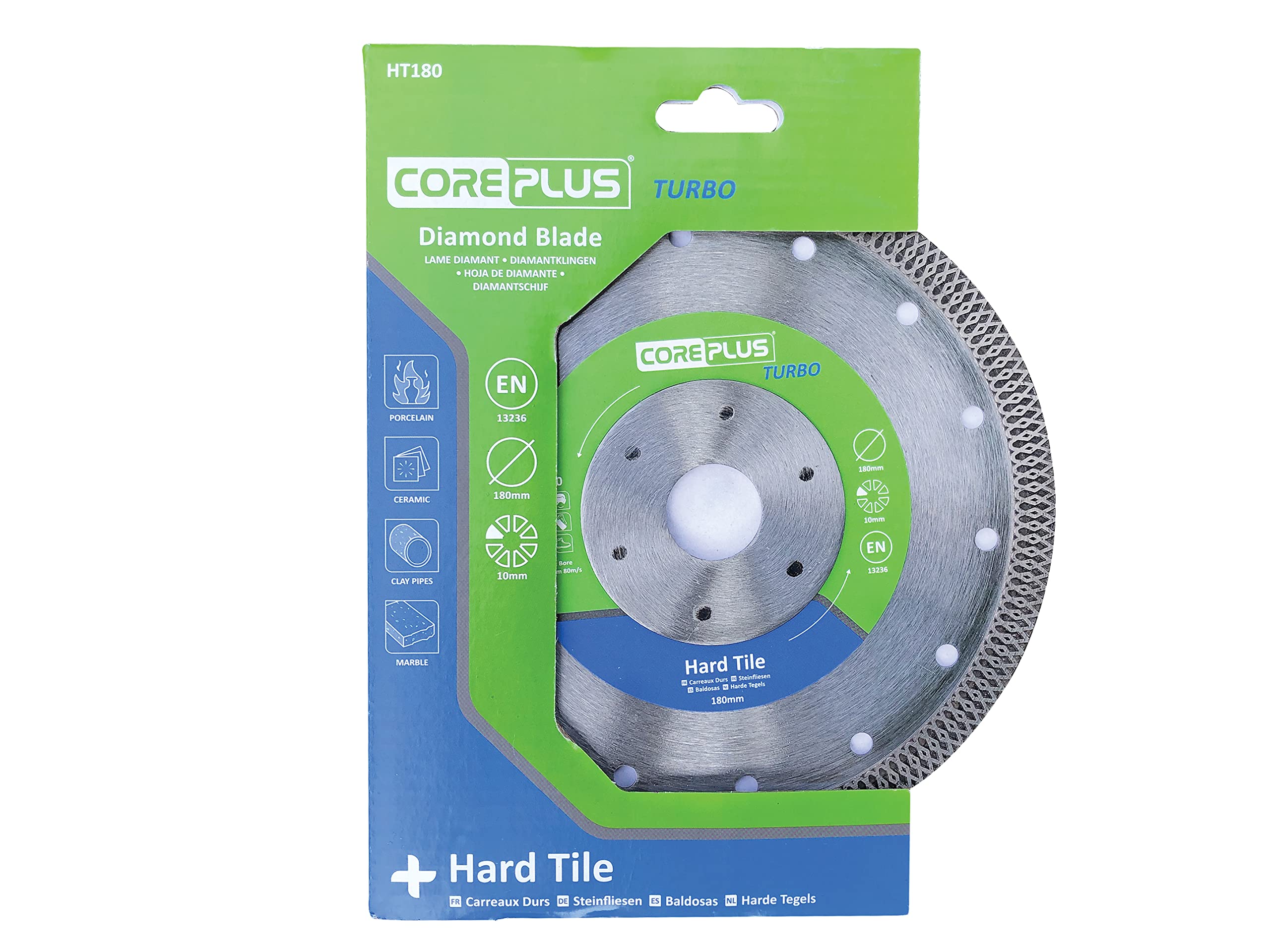 Core Plus CORDBHT180 HT180 Hard Tile Turbo Diamond Blade 180mm