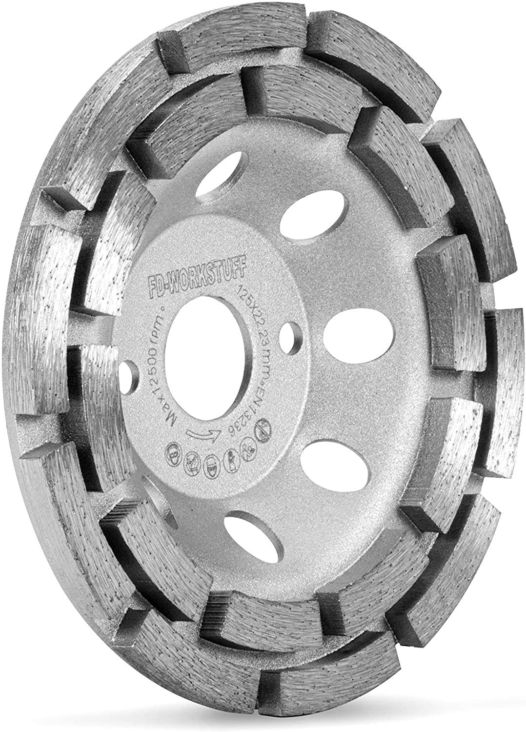 Meule boisseau diamantée FD-Workstuff Premium Ø 125 mm x 22,3 mm 2 rangées pour béton granit