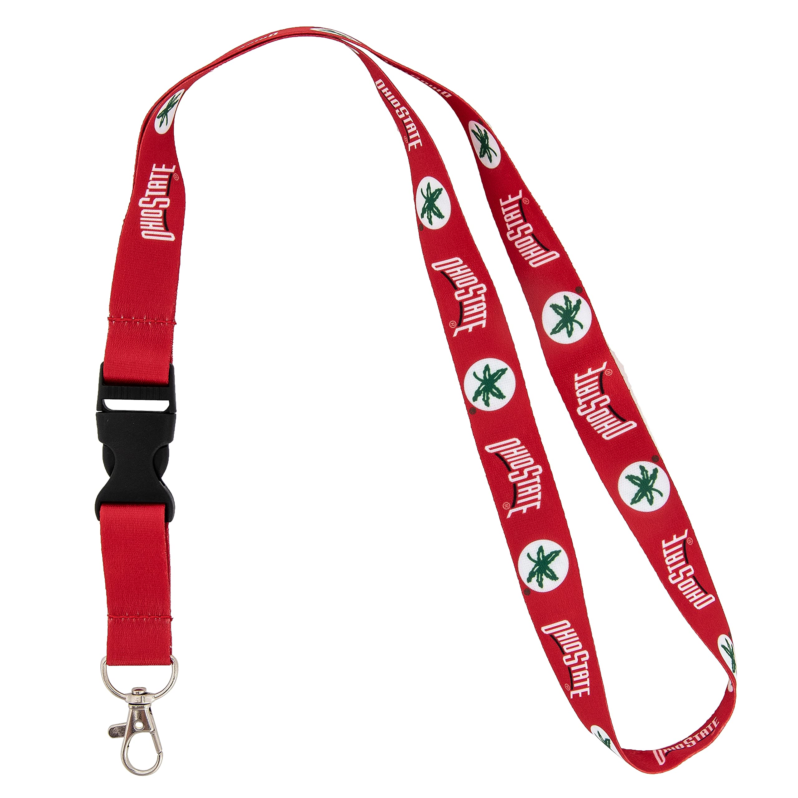 Desert Cactus Ohio State University Lanyard Buckeyes OSU Car Keys ID Badge Holder Keychain Detachable Breakaway Snap Buckle (Red - Ohio State/Buckeye)