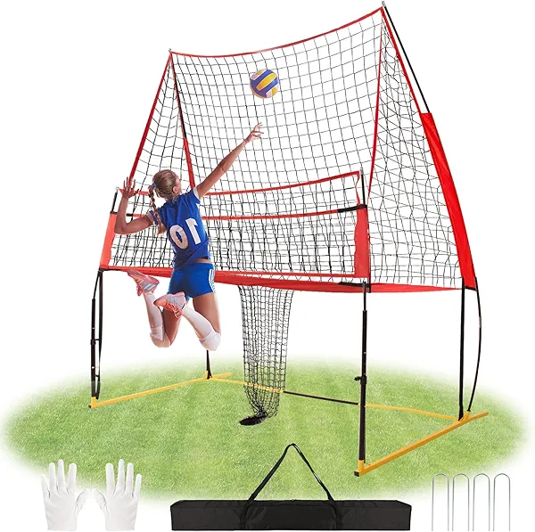 Wiseek Sturdy and Easy to Set up Volleyball Training Equipment Net,Update Freely Height Adjustable Volleyball Net for Backyard,Portable Net to Improve Spike Service Skill for Indoor and Outdoor
