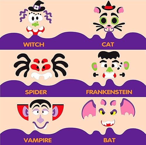 Miniatura 2 de JOYIN 18 paquetes de calcomanías de espuma para manualidades de Halloween, suministros de fiesta para actividades artísticas, recuerdos de fiesta