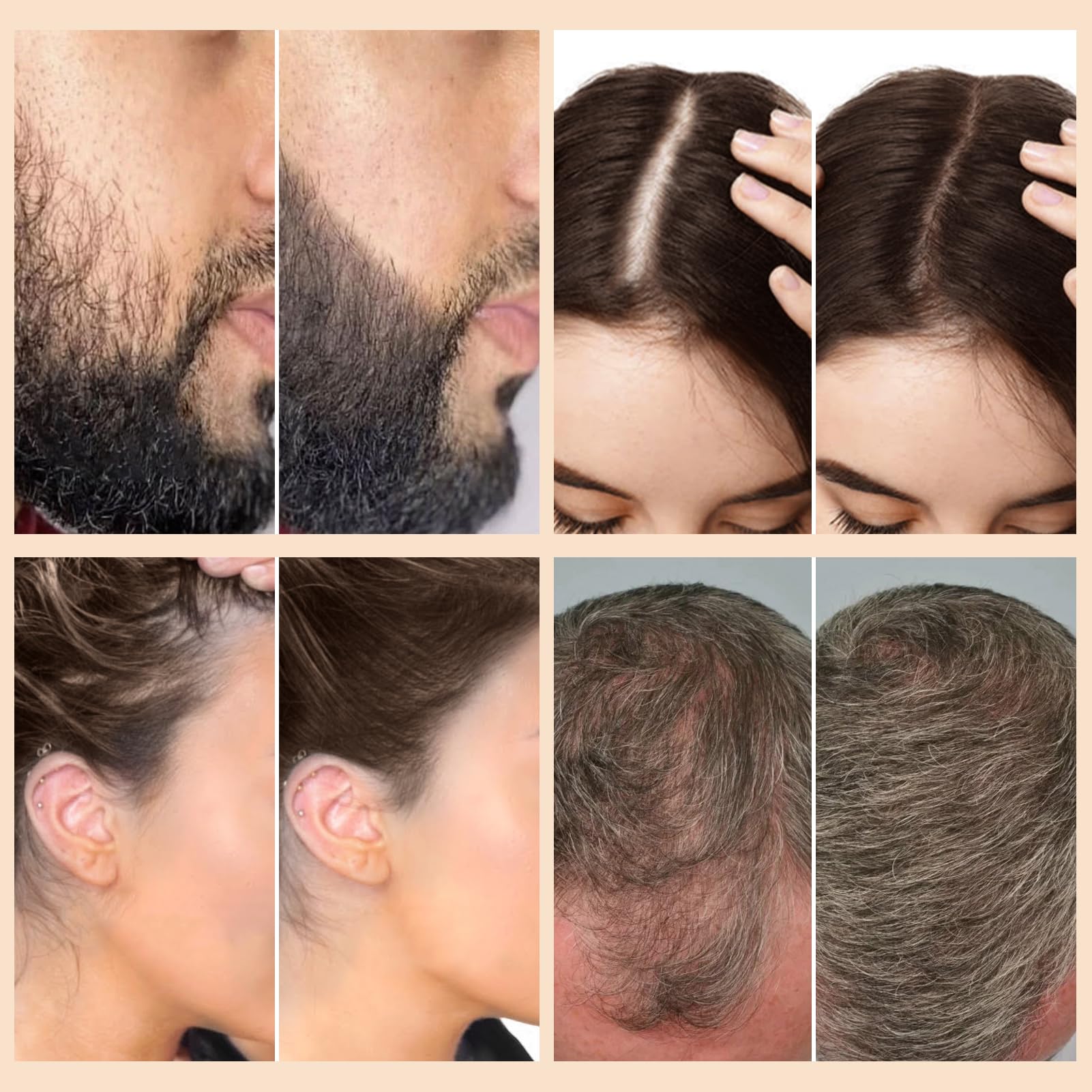 Fibre Capillaire Noir, Fibres Capillaires avec Applicateur en Spray, poudre densifiante cheveux homme pour Augmente le Volume & Carte d’amélioration du barbier(Noir)