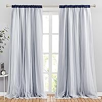 Vista 19 de PONY DANCE Cortinas para Sala de 84 Pulgadas de Largo - Cortinas con Capa Traslúcida, 52 Pulgadas de Ancho, Paneles para Tratamiento de Ventanas