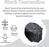 Vista 11 de Amazing Gemstone Black Tourmaline Crystals Rough Stone in Bulk, 1/2lb Large Pieces Turmalina Negra Piedra Originales, Large Black Tourmaline Crystal