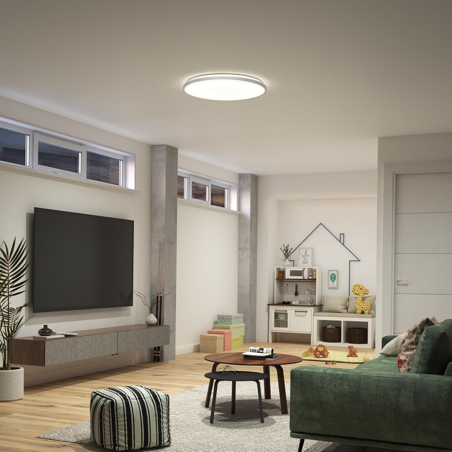 Artika Jupiter LED-Integrated Ceiling Light Fixture, Chrome
