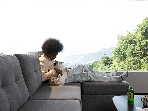 Miniatura 3 de LINSY HOME Rubik III - Sofá modular de gran tamaño, 6 asientos con otomano convertible en forma de U, sofá cama modular con almacenamiento, todas