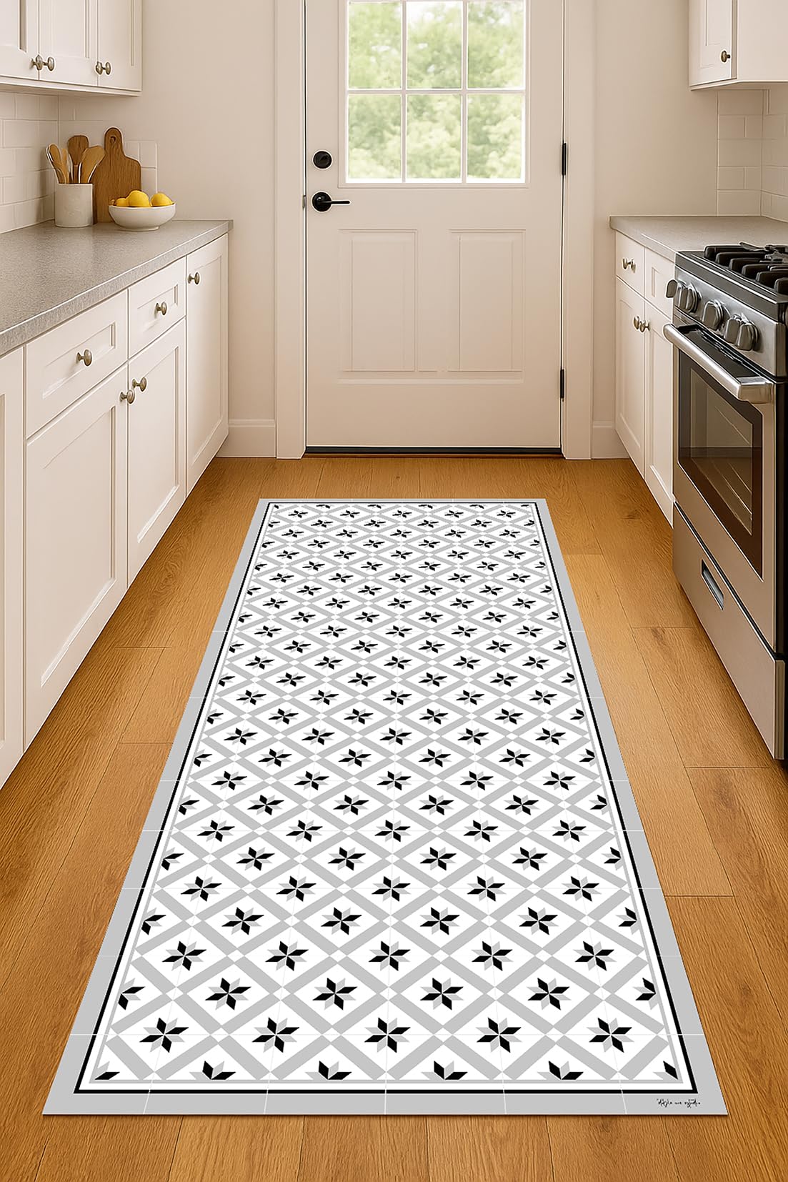 DobleUve Estudio Tapis Vinyle 24 | Gris | 160x200 cm | Tapis Cuisine | Tapis de Salon Antidérapant Antifongique Ignifuge | Tapis Enfants | Tapis Bain PVC | Tapis PVC