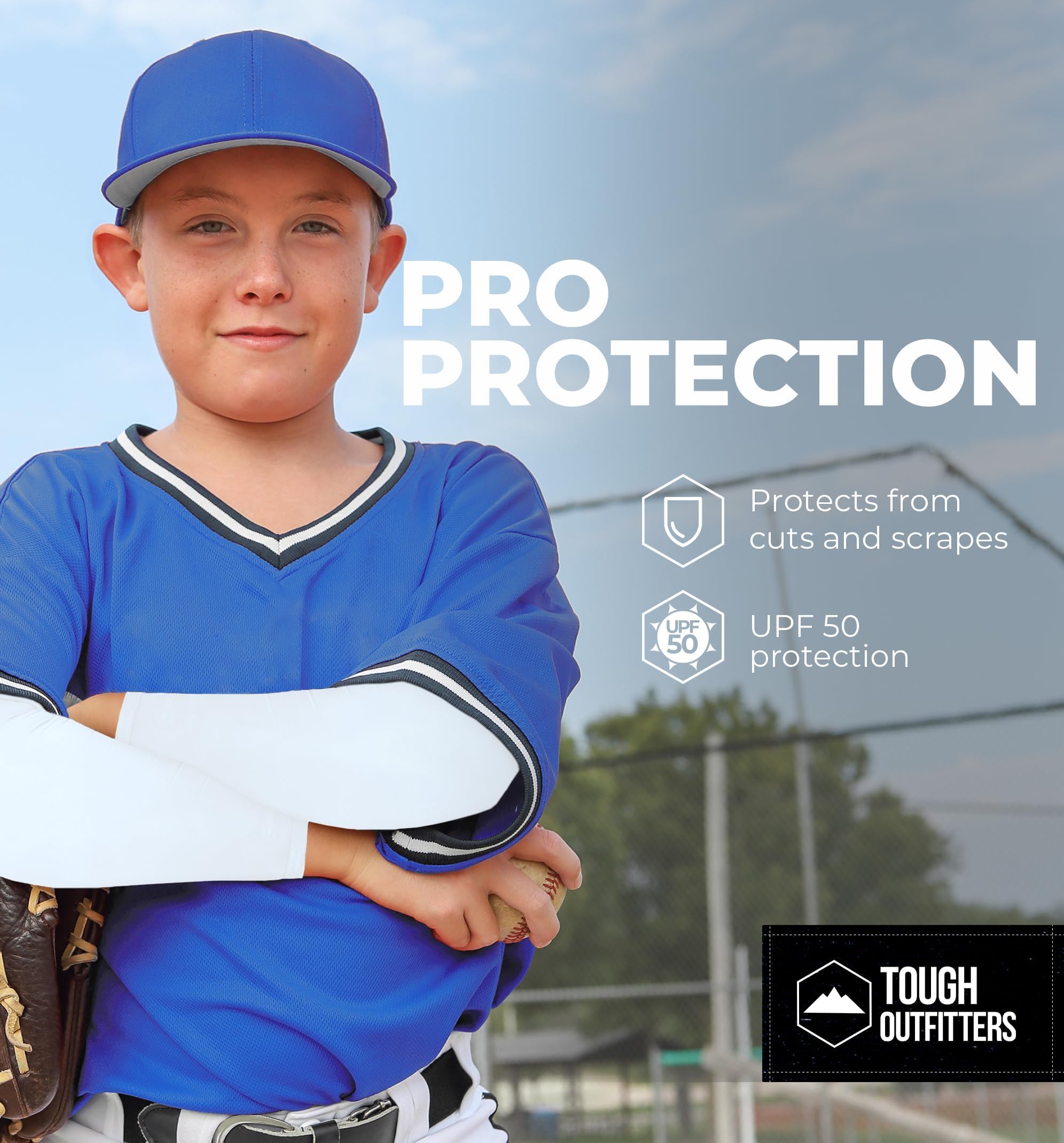 Tough Outdoors Maniche a compressione sportive per uomo e donna - Maniche da baseball per ragazzi e bambini - Maniche da pallavolo e basket