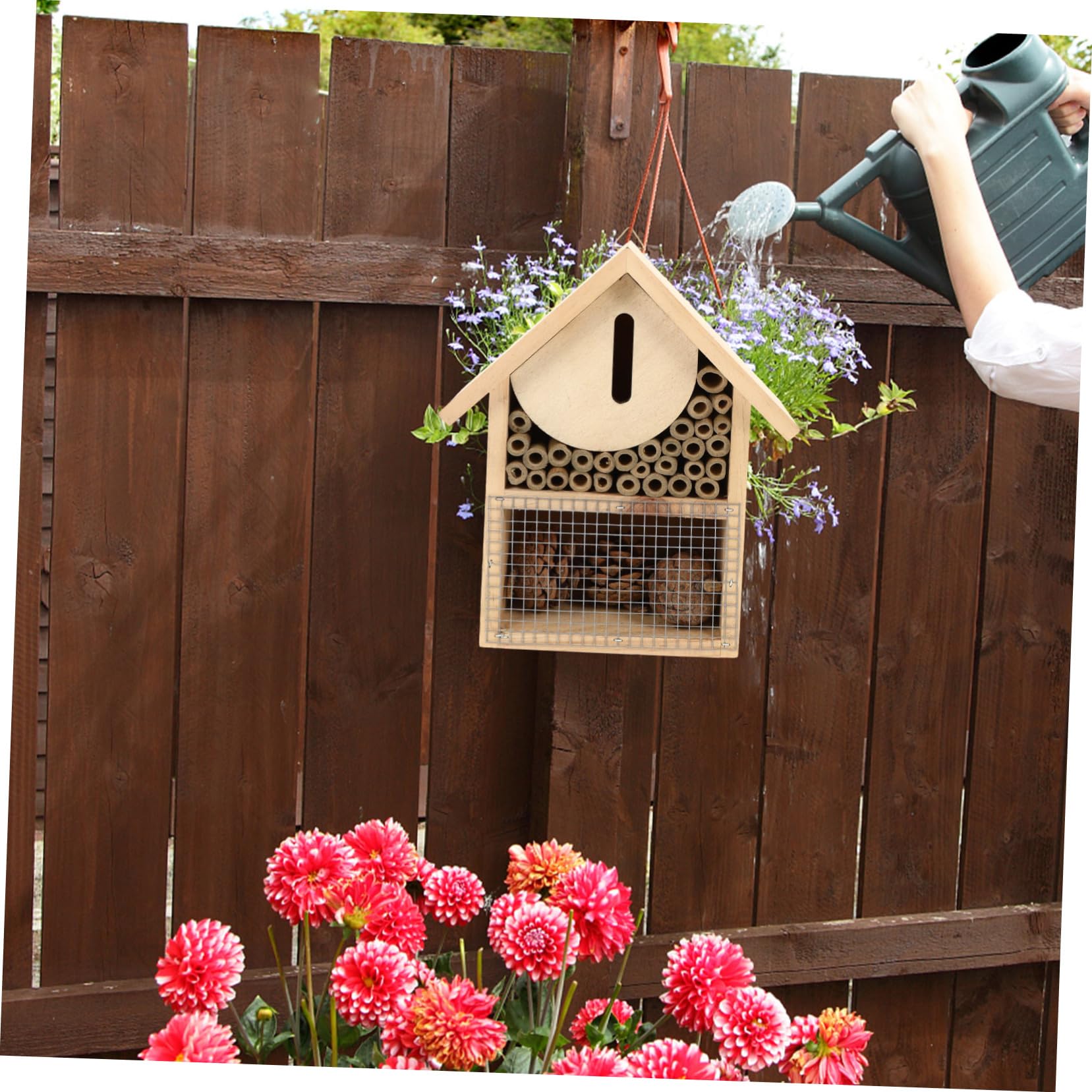 Happyyami Casa Per Legno Appendibile Rifugio Per Insetti Da Giardino Nido Per e Decorazione Naturale Per e Balconi