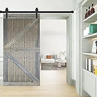 Vista 27 de K Style - Losa para puerta corrediza de granero de madera maciza con acabado de nogal oscuro y café Kona (24 x 84 pulgadas), requiere montaje