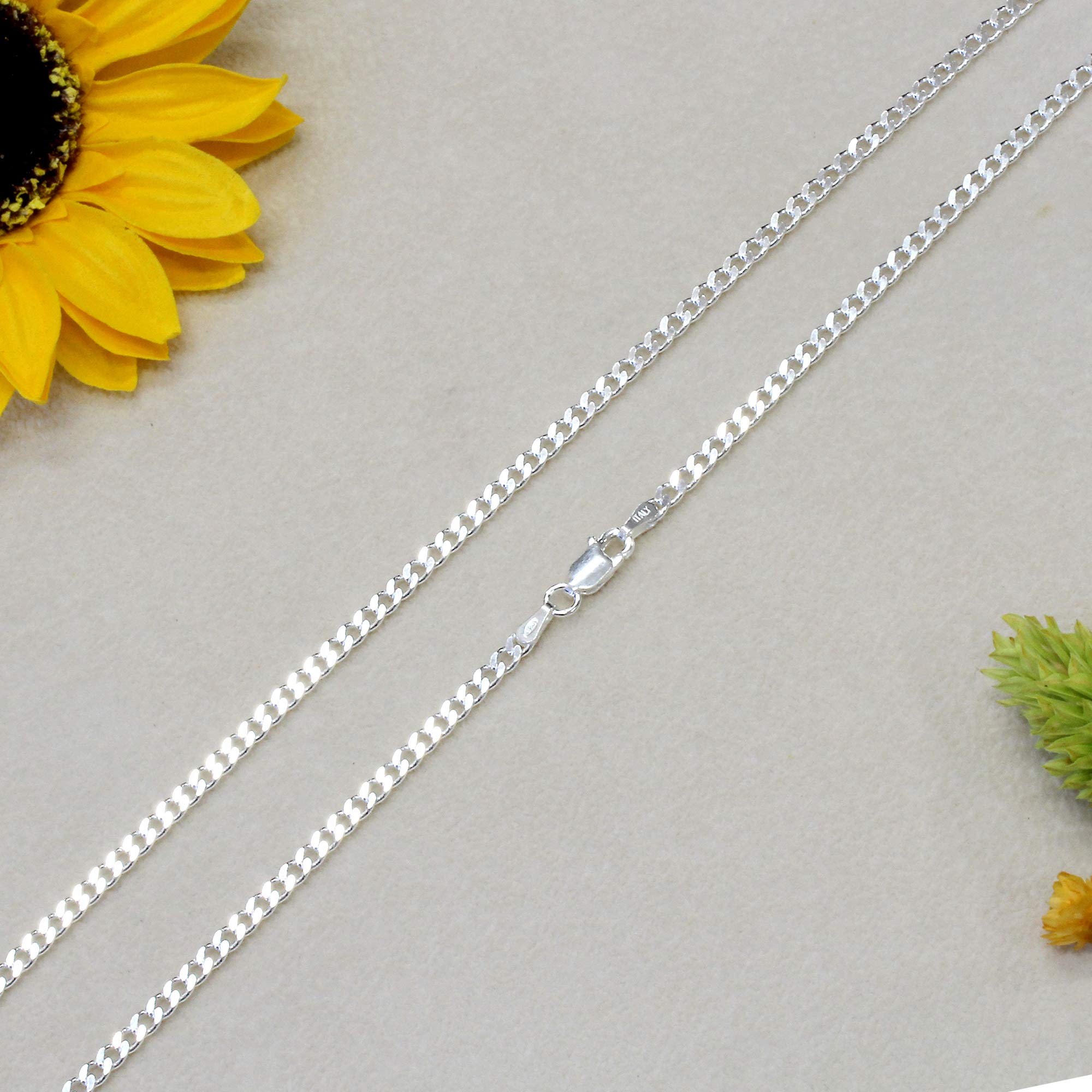 Doppio Accent 3 mm nickel free Italian Sterling Silver collana maglia a catena 080 gauge (disponibile, 45,7 cm ~ 76,2 cm) e Argento, colore: Silver, cod. CP610080Z180