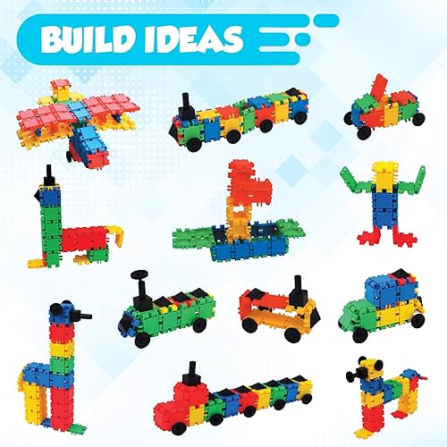 Miniatura 3 de SNAPZ - Juego de bloques de construcción de 400 piezas, juego de bloques coloridos fuertes y duraderos con almacenamiento, bloques de construcción
