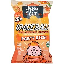 Lesserevil Organic Real Cheddar Space Ball Puffs Party Size, 7 OZ