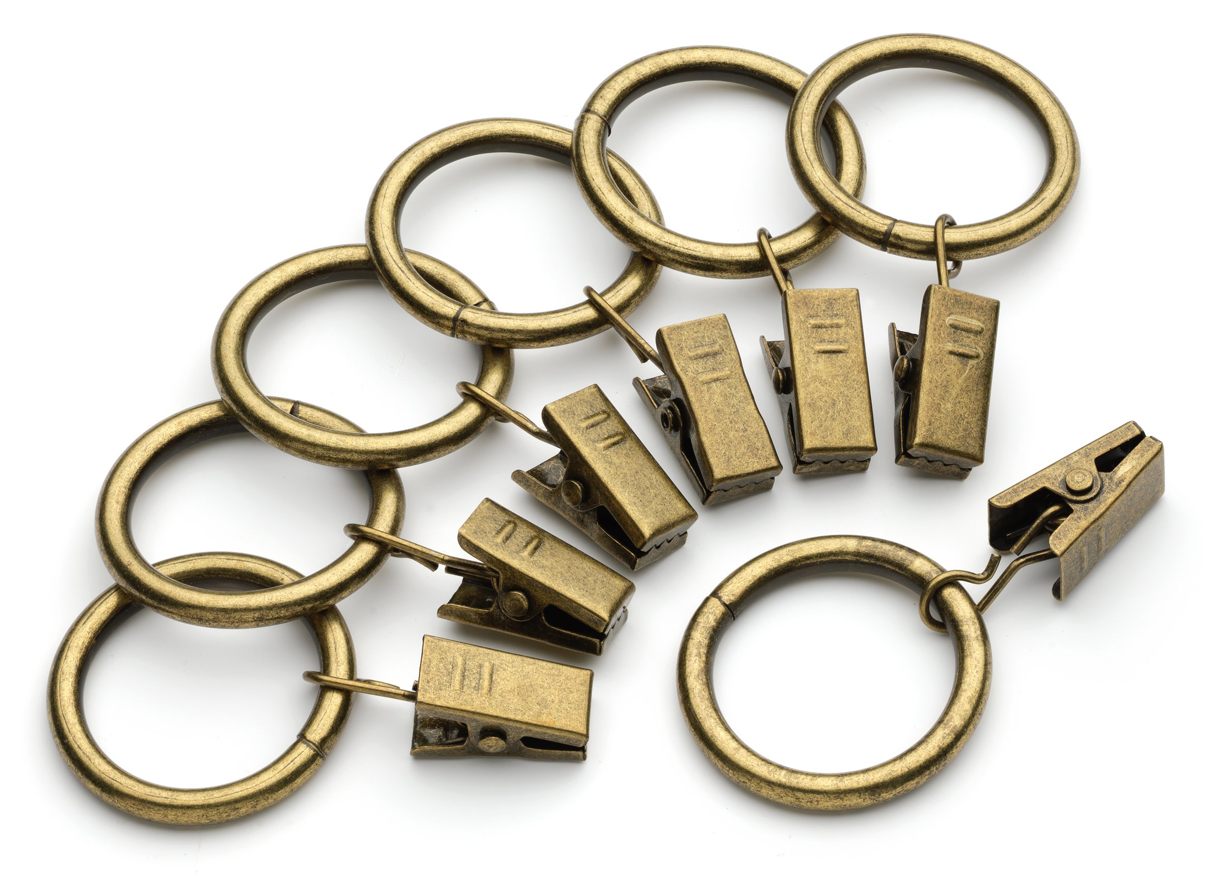 Iron Metal Curtain Clip Rings 1 Inch Interior Diameter, Set of 20 (Bronze)