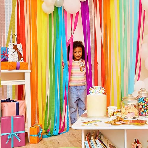 Miniatura 5 de Serpentinas de papel crepé, 6 rollos de papel crepé de 492 pies, paquete de 6 serpentinas metálicas de color rosa dorado rosa polvoriento para