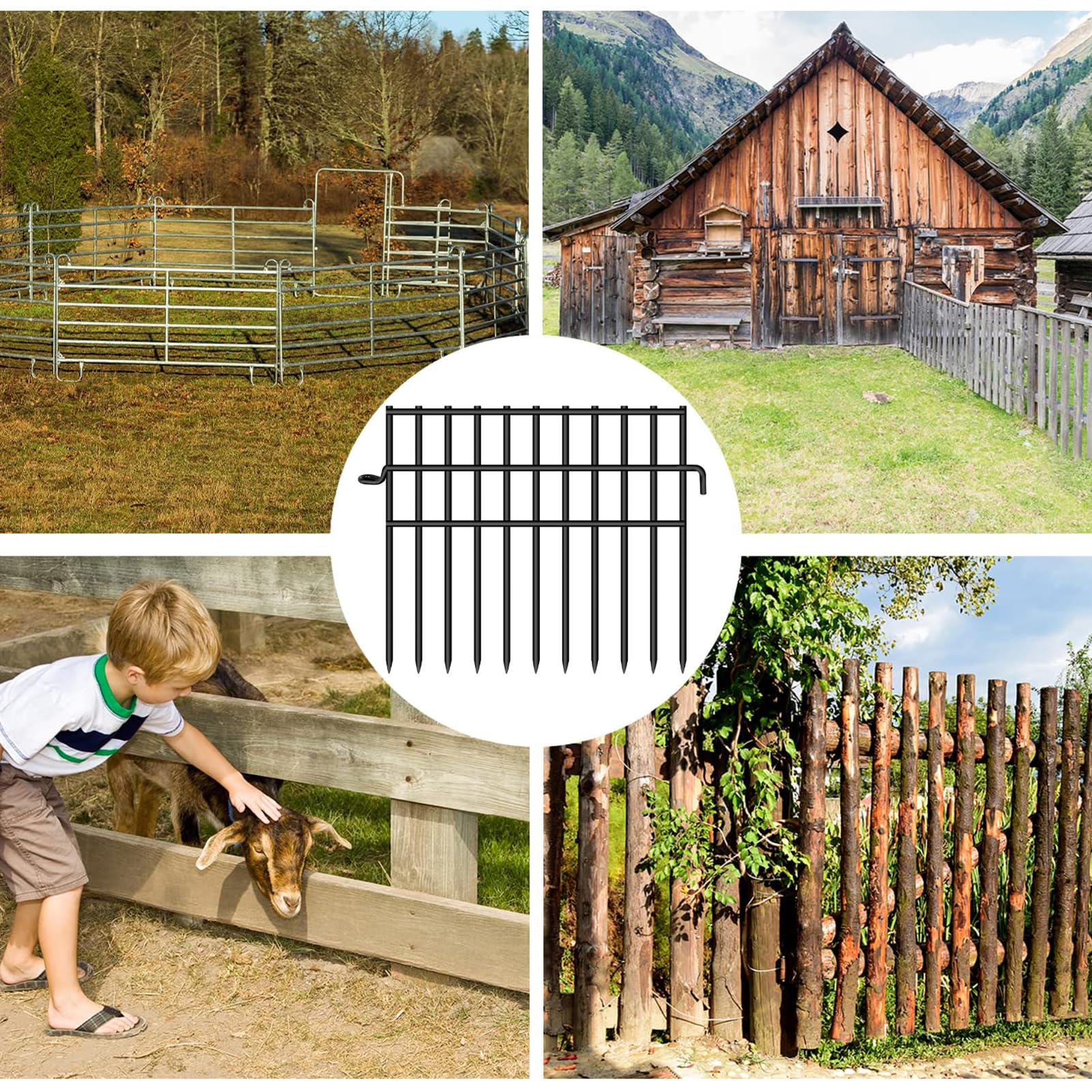 25 Stück Metall Gartenzaun Dekorativer, Steckzaun für Hunde | 825CM(L) X 43CM(H) Garten Metallzaun Zaunelemente, Tier-Absperrzaun, Zaun für Hunde