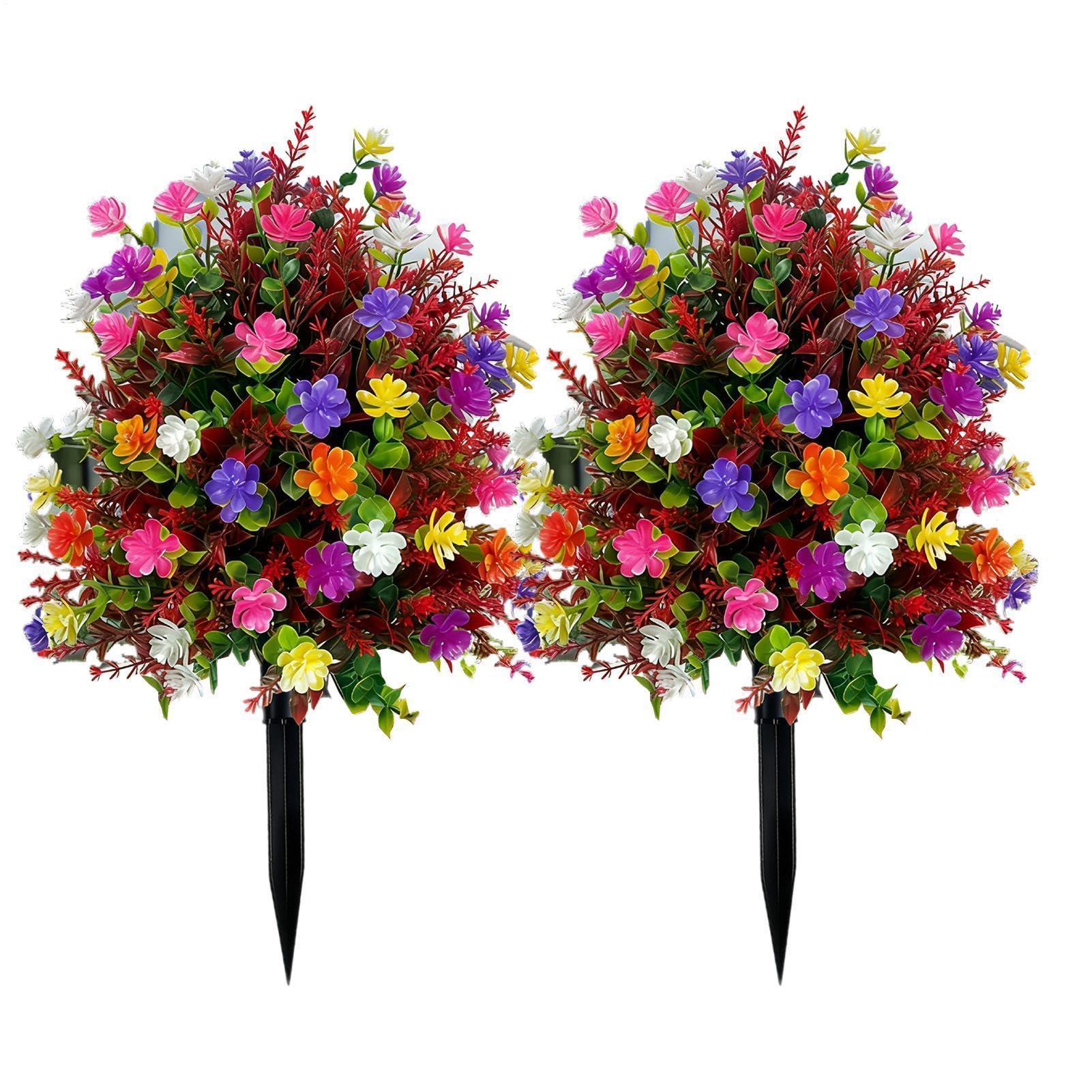 Bouquet de fleurs artificielles quatre saisons pour deco de porche