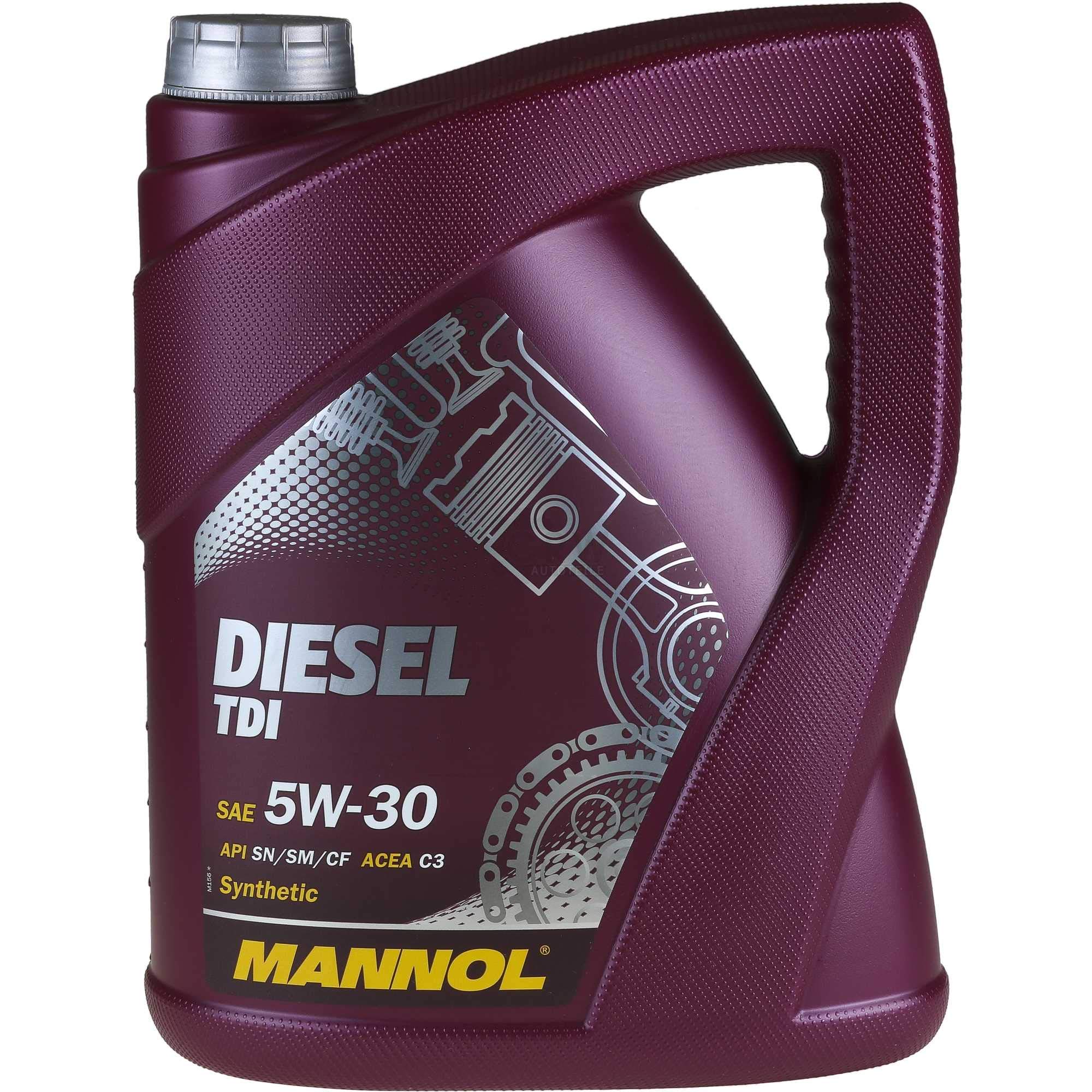 Set di filtri da 5 litri MANNOL olio motore Diesel TDI 5W-30 API SN/CF MANN-FILTER filtro aria filtro abitacolo filtro olio filtro olio filtro carburante filtro carburante